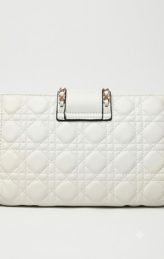 The Ivory Cannage Chain-Bound Clutch