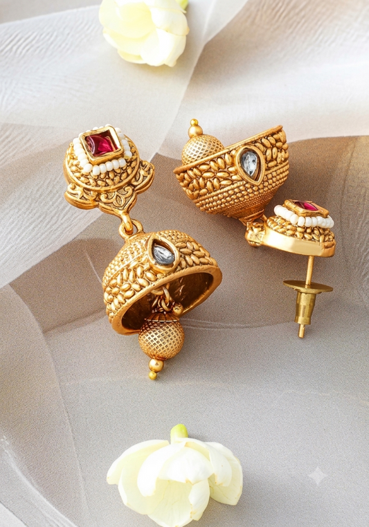 The Royal Temple Floral Gold Choker Set