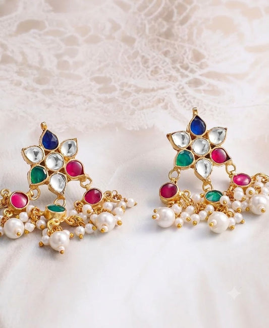 Vibrant Multicolour Kundan & Pearl Choker Set