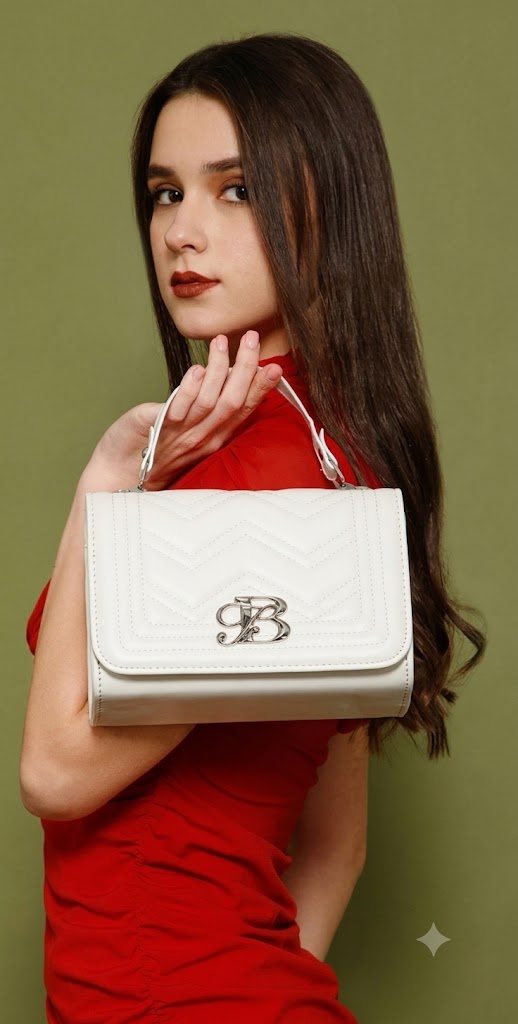 The Ivory Monogram Quilted Satchel