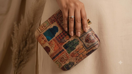 Mughal Heritage Architectural Print Box Clutch