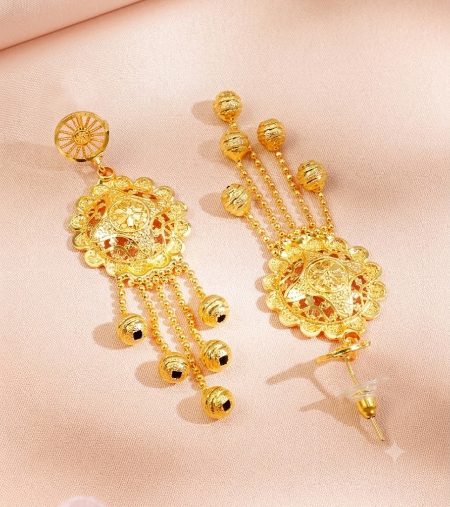 Golden Grandeur Filigree Necklace & Earring Set