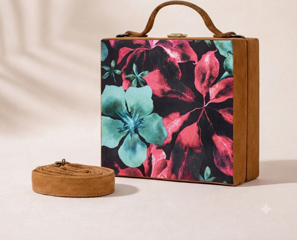 Tropical Luxe Botanical Hard-Case Box Bag