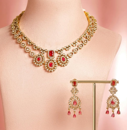The Royal Heritage: Antique Gold & Ruby Polki Necklace Set