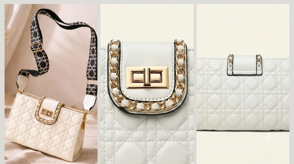 The Ivory Cannage Chain-Bound Clutch