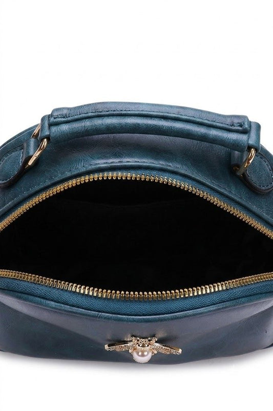 Parisian Honeybee Teal Crossbody