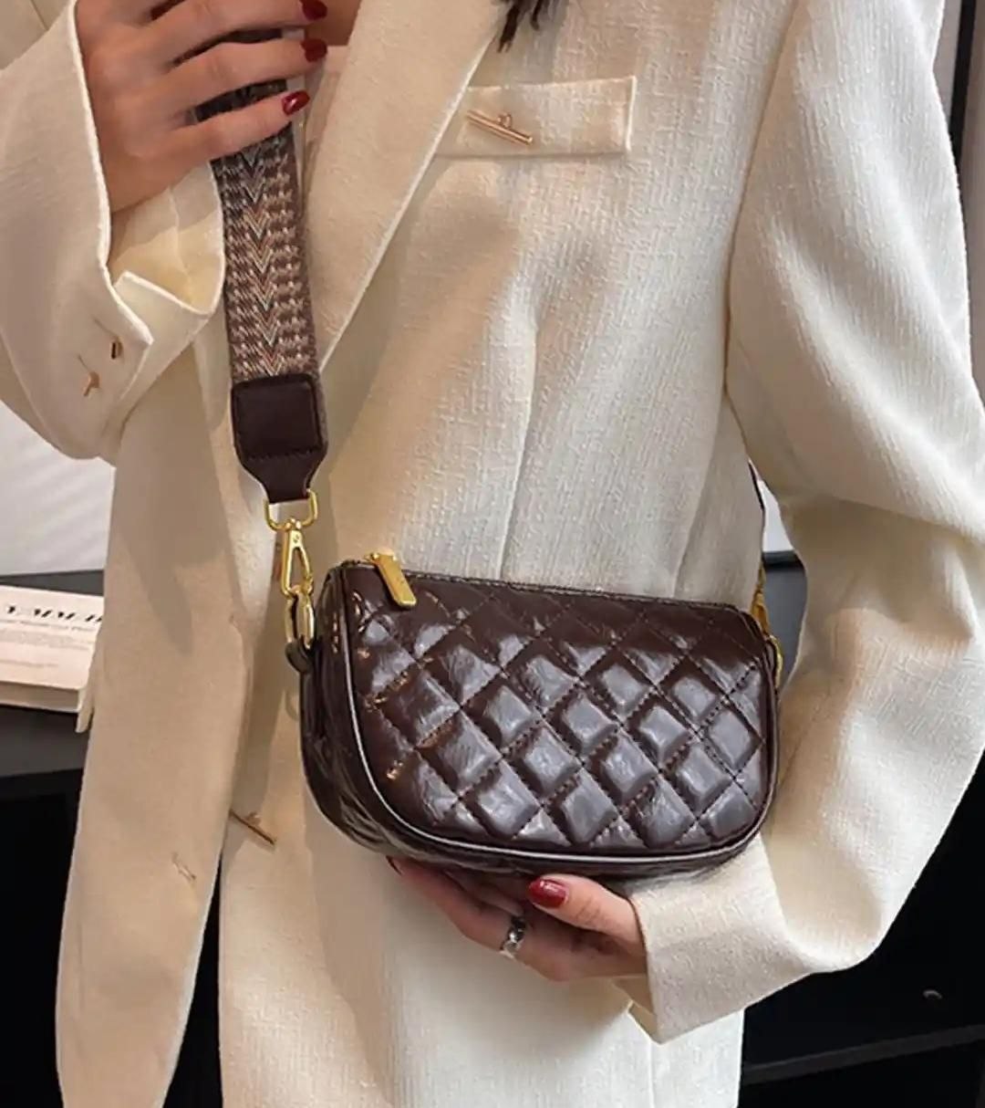 The Espresso Quilted Luxe Crossbody Bag