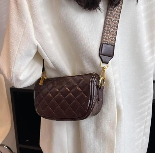 The Espresso Quilted Luxe Crossbody Bag
