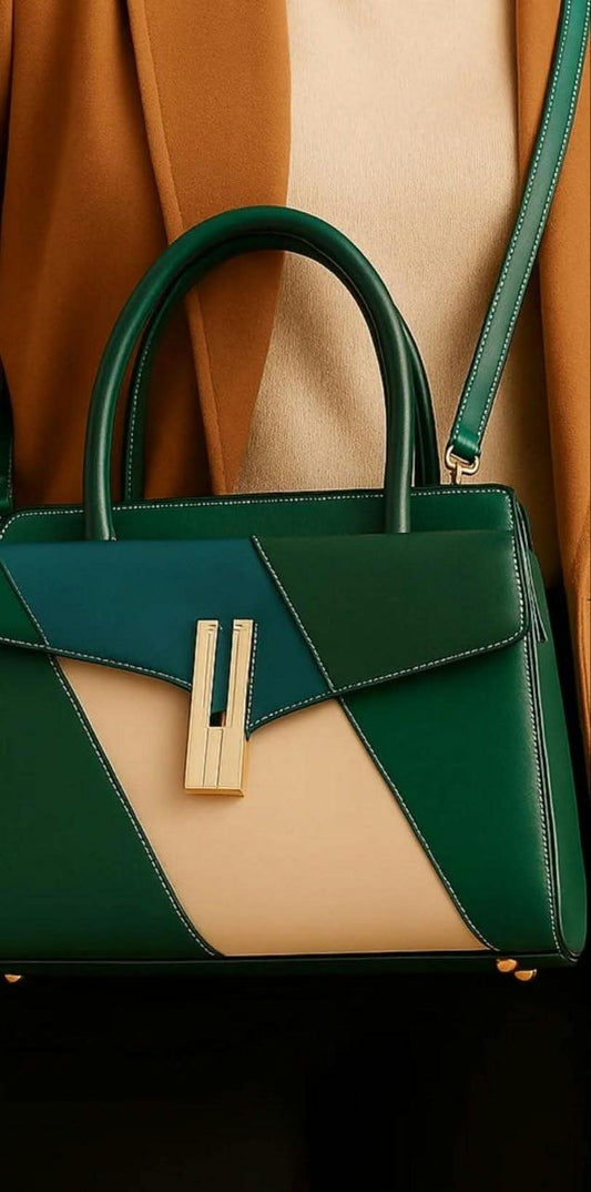 The Emerald Patchwork Luxe Satchel