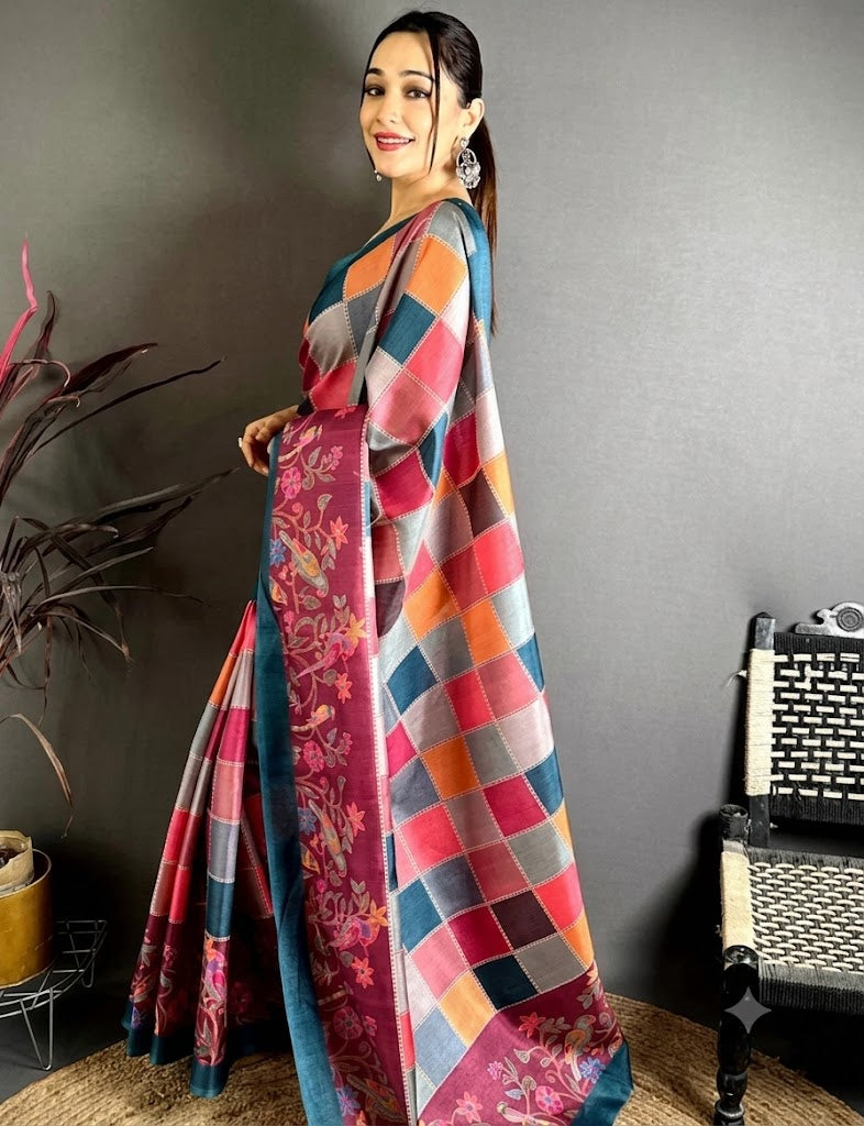 The Prism Harmony Manipuri Silk Saree