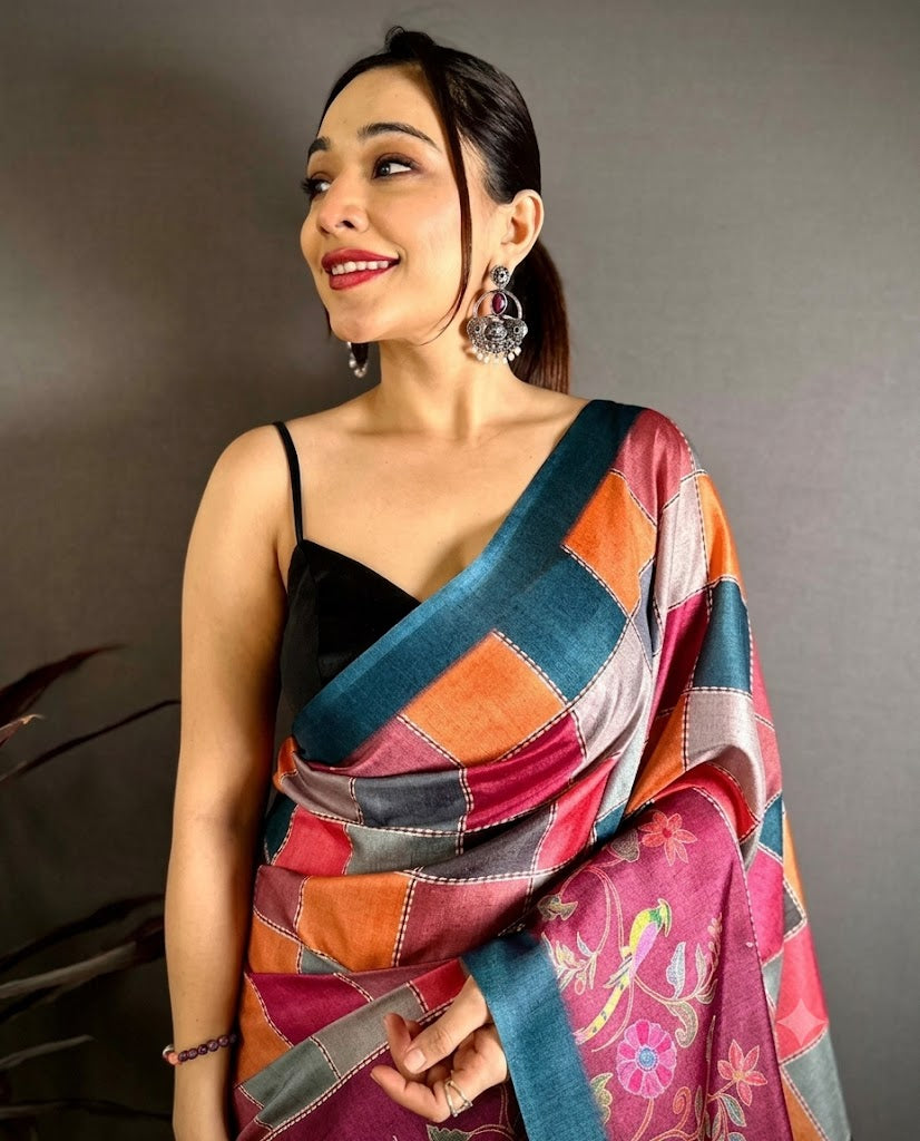 The Prism Harmony Manipuri Silk Saree