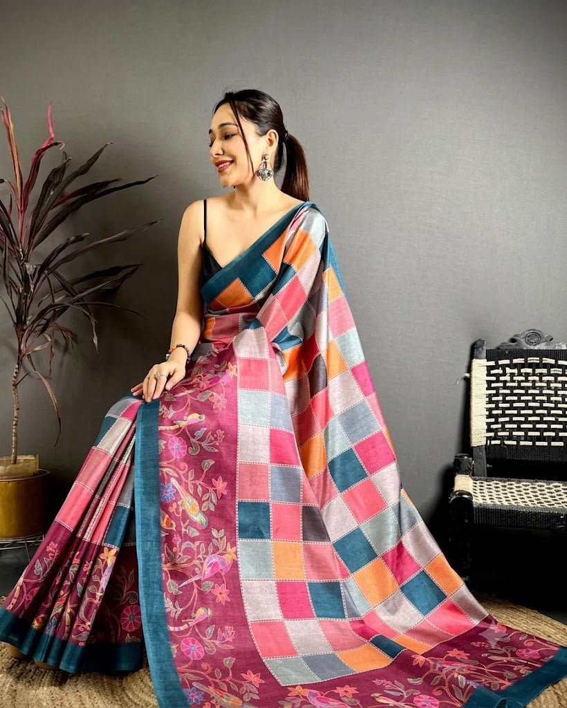 The Prism Harmony Manipuri Silk Saree