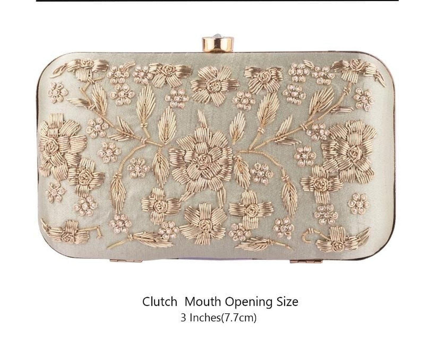Royal Bloom Embroidered Luxe Clutch