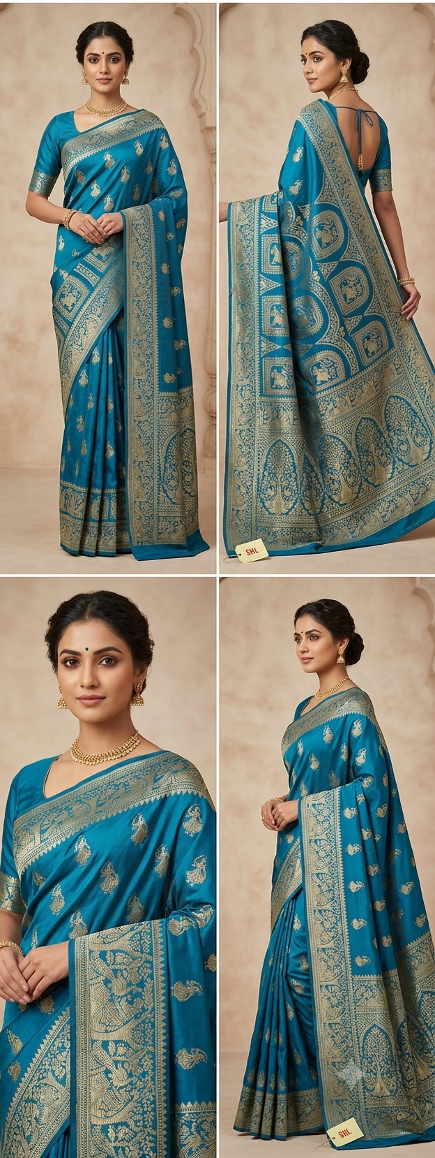Azure Royalty — Exquisite Resham Baluchuri Saree