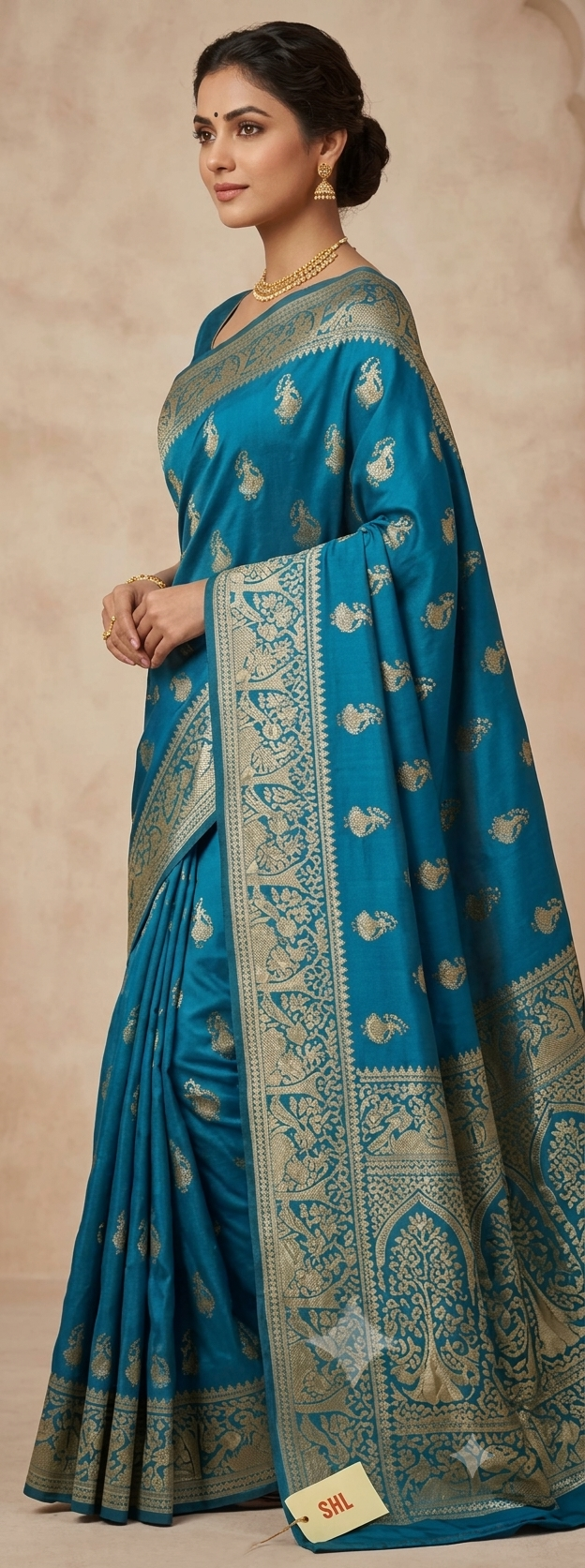 Azure Royalty — Exquisite Resham Baluchuri Saree