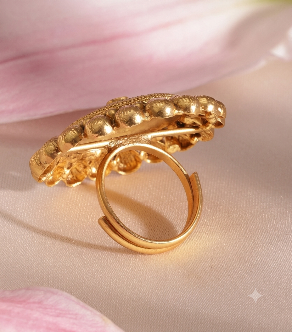 The Royal Sunburst Antique Gold Statement Ring