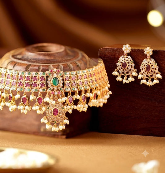 The Royal Emerald & Ruby Grandeur Choker Set