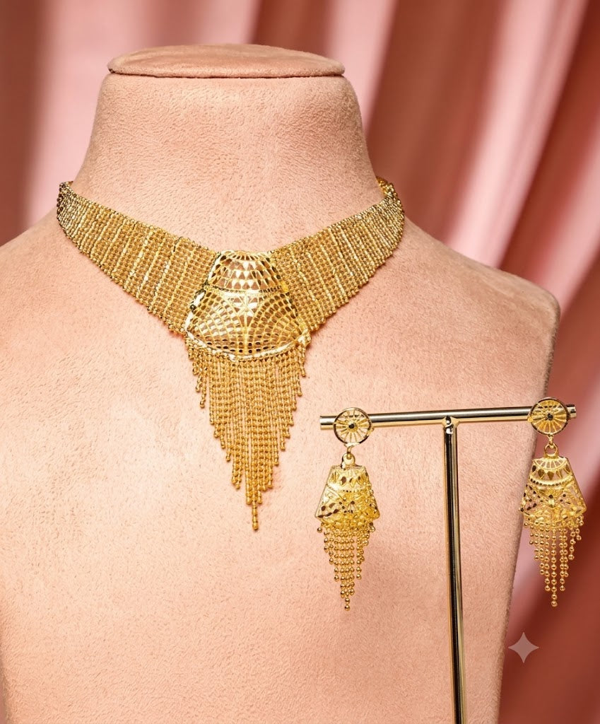 The Golden Cascade Filigree Choker Set