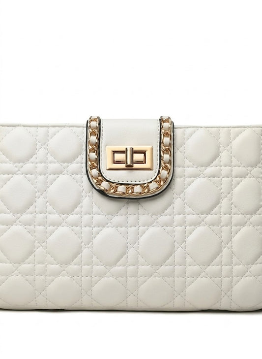 The Ivory Cannage Chain-Bound Clutch