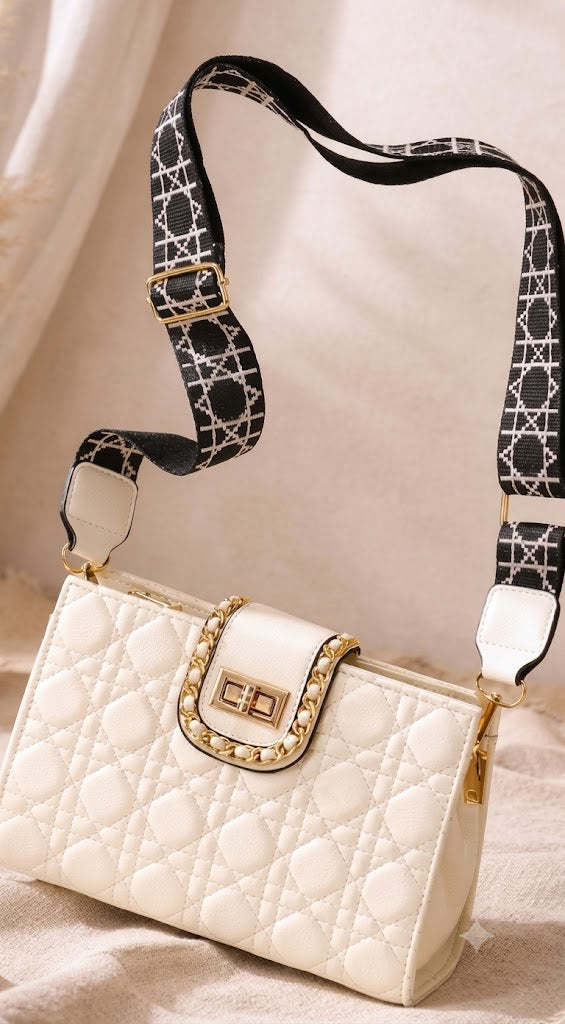The Ivory Cannage Chain-Bound Clutch