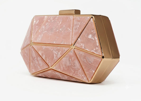The Rose Quartz Geometric Prism Clutch