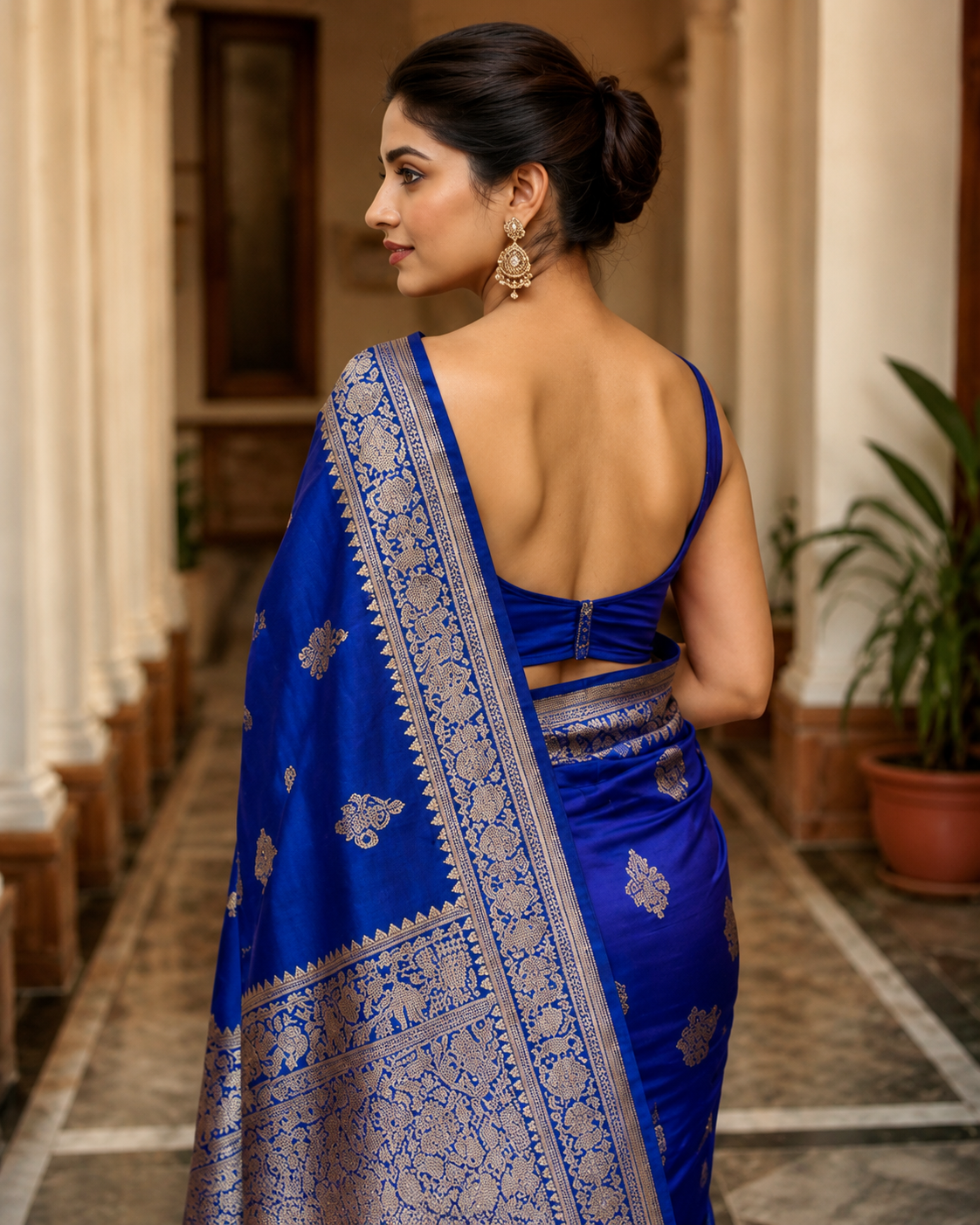 Royal Blue Resham Baluchuri — A Timeless Symphony of Silk & Elegance