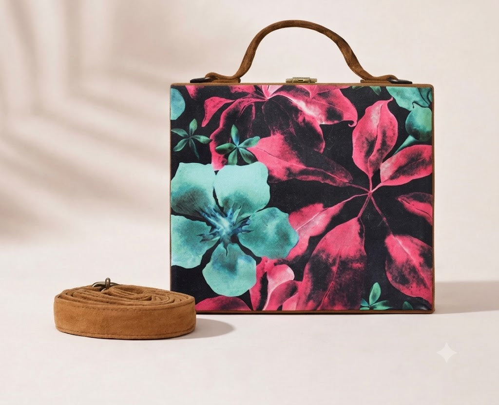 Tropical Luxe Botanical Hard-Case Box Bag