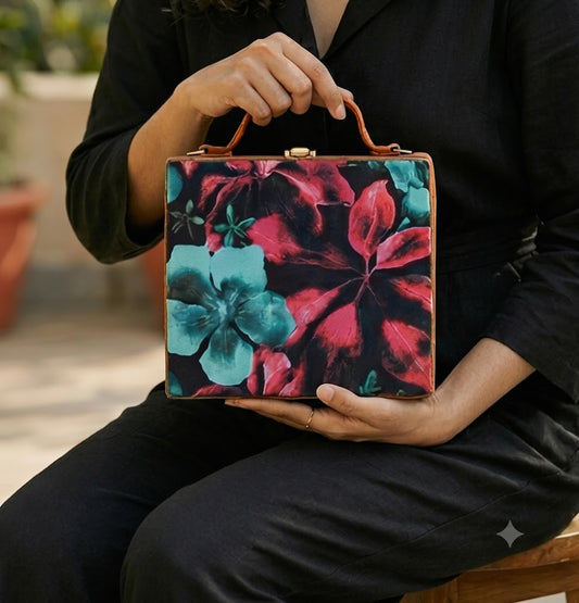 Tropical Luxe Botanical Hard-Case Box Bag