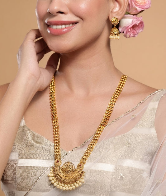 Divine Goddess Lakshmi Haram & Jhumka Set
