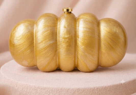 The Aurelia Ribbed Gold Minaudière