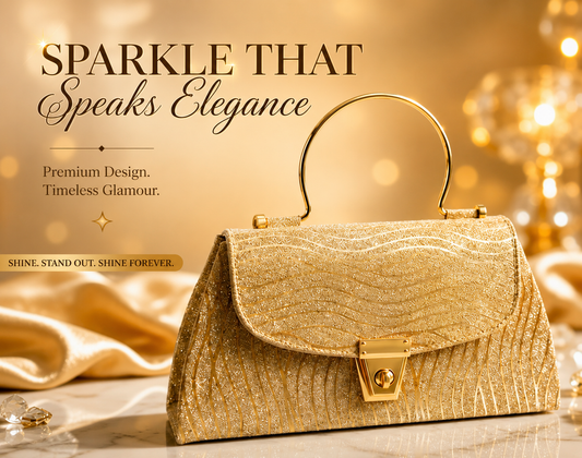 Golden Radiance Luxe Handbag – Sparkle That Speaks Elegance