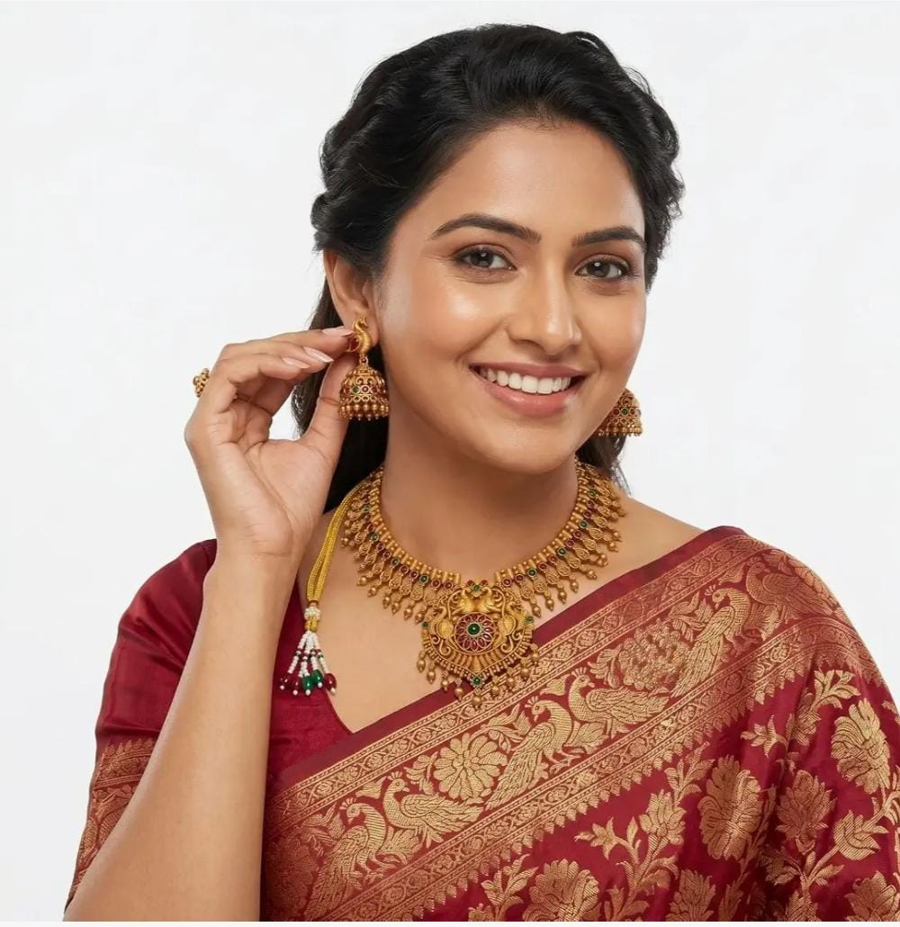 Royal Peacock Temple Jewelry Set – Timeless Indian Grandeur