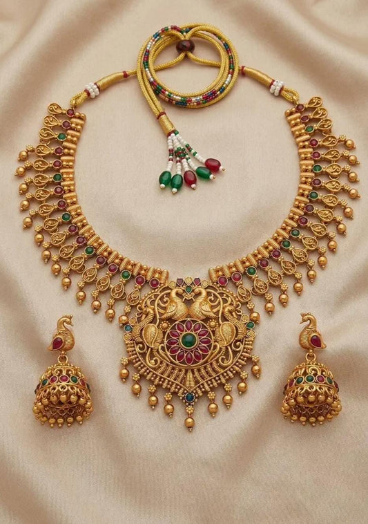 Royal Peacock Temple Jewelry Set – Timeless Indian Grandeur