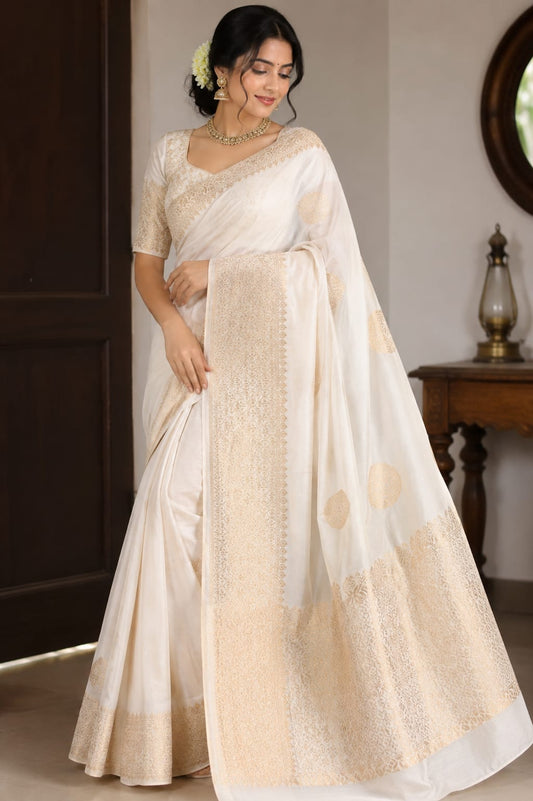 Ivory Gold Banarasi Elegance saree