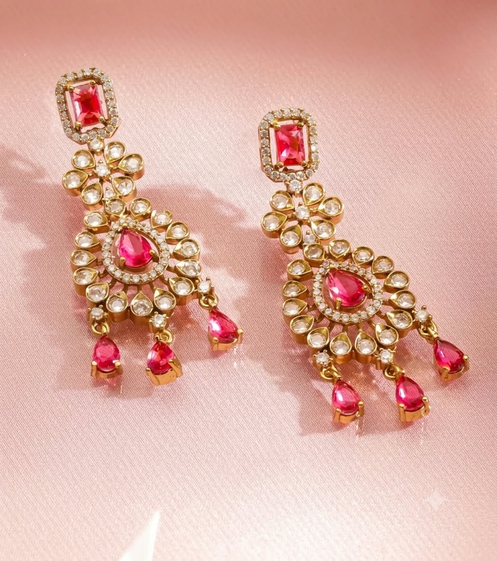 The Royal Heritage: Antique Gold & Ruby Polki Necklace Set