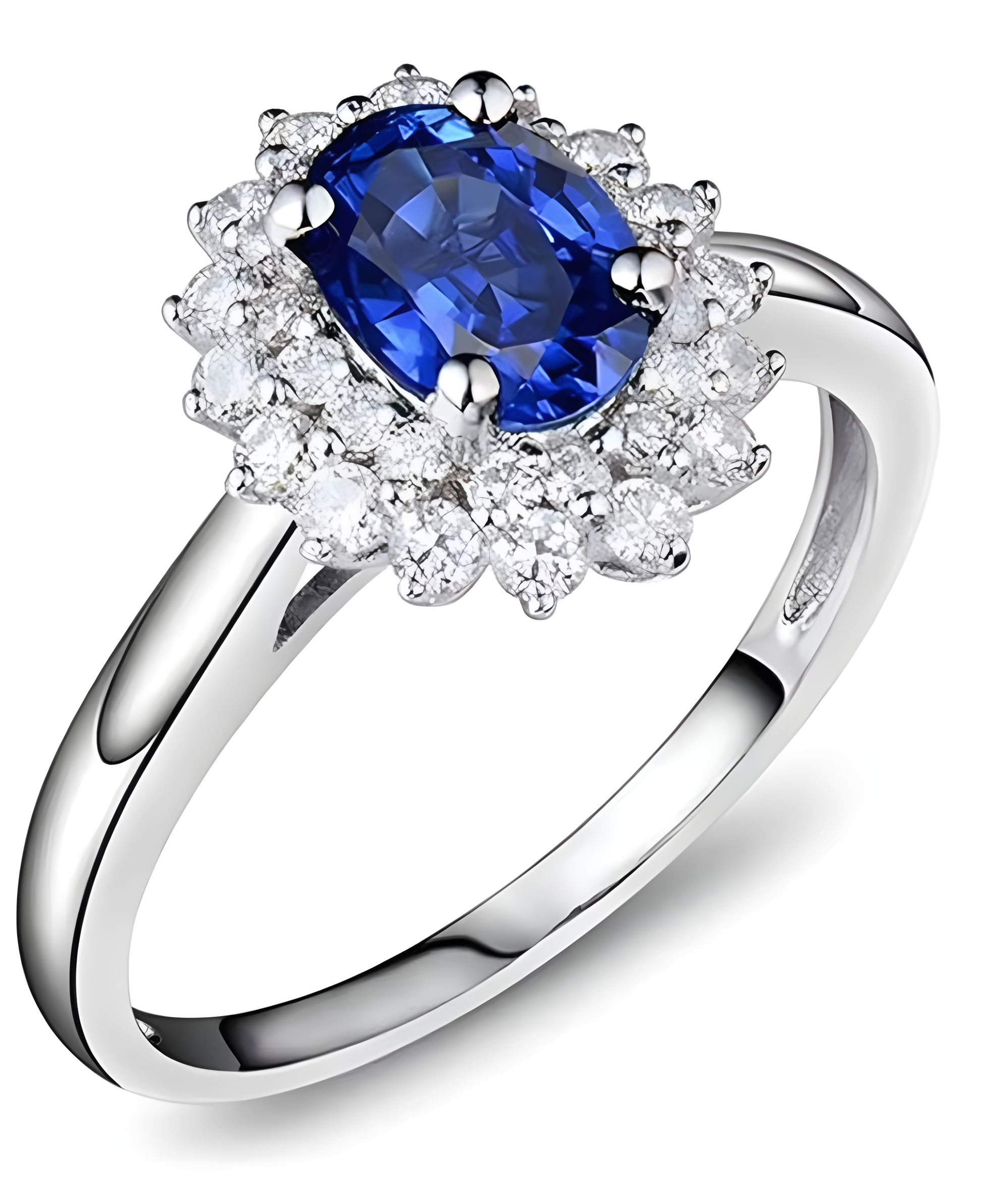 Blue Sapphire CZ Necklace and Earring Set