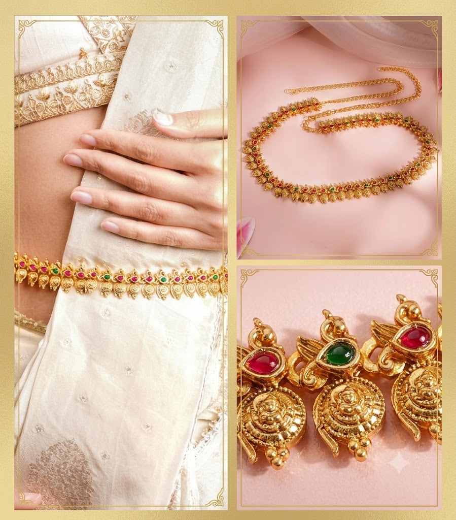 Regal Temple Heritage Gold-Toned Kamarbandh