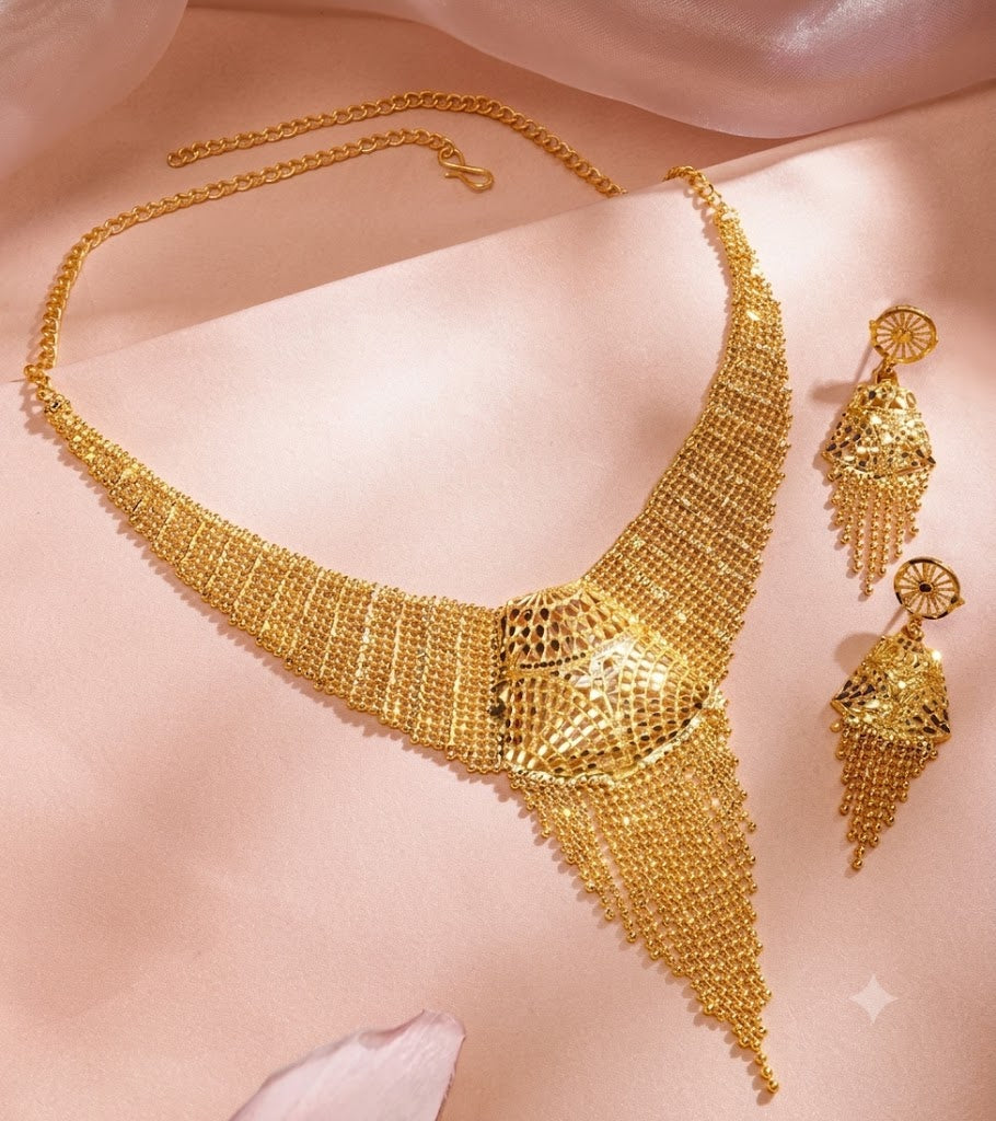 The Golden Cascade Filigree Choker Set