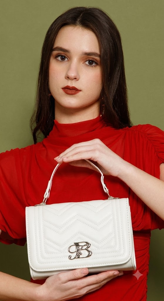 The Ivory Monogram Quilted Satchel