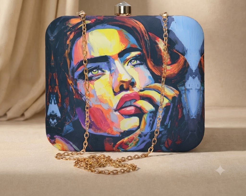 Vanguard Vision Pop Art Printed Box Clutch