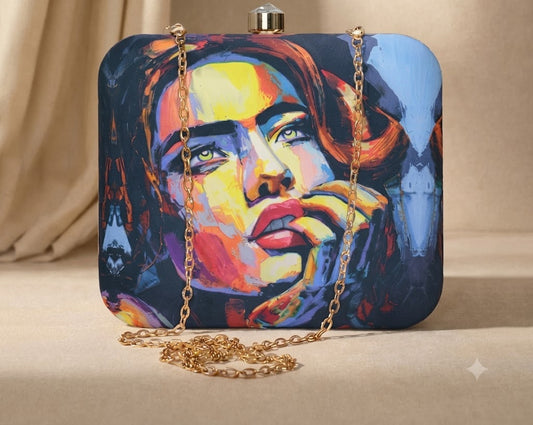 Vanguard Vision Pop Art Printed Box Clutch