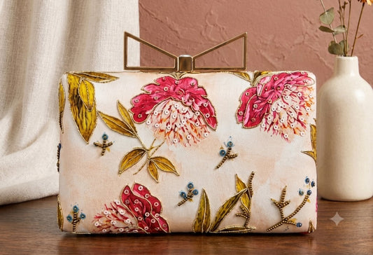 The Enchanted Peony Box Clutch
