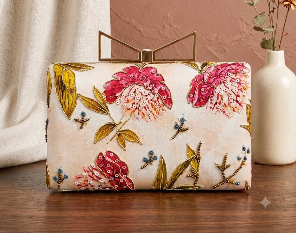 The Enchanted Peony Box Clutch