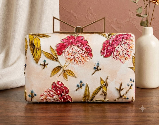 The Enchanted Peony Box Clutch