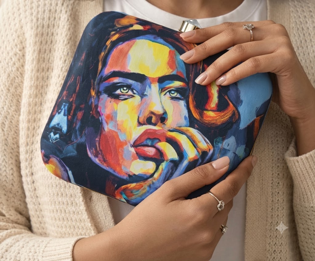 Vanguard Vision Pop Art Printed Box Clutch
