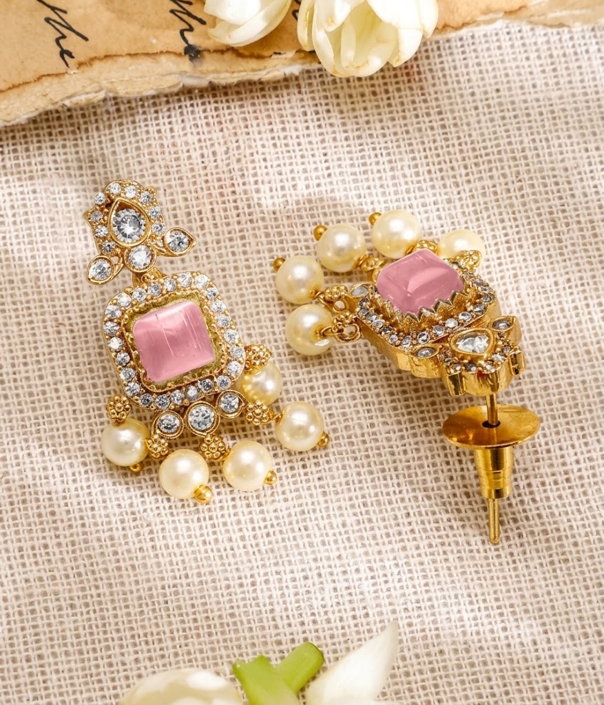 The Regal Rose Quartz & Polki Statement Set