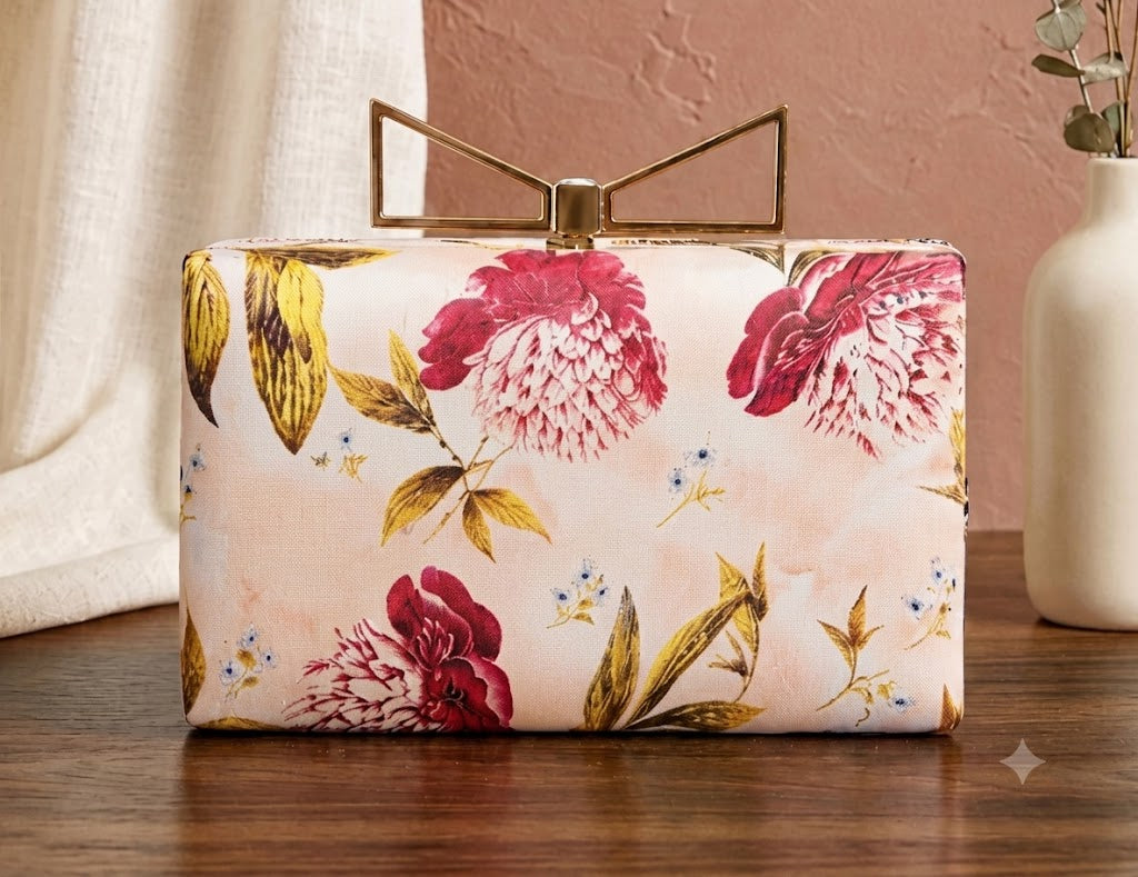 The Enchanted Peony Box Clutch