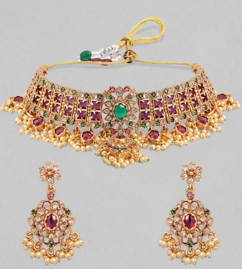 The Royal Emerald & Ruby Grandeur Choker Set