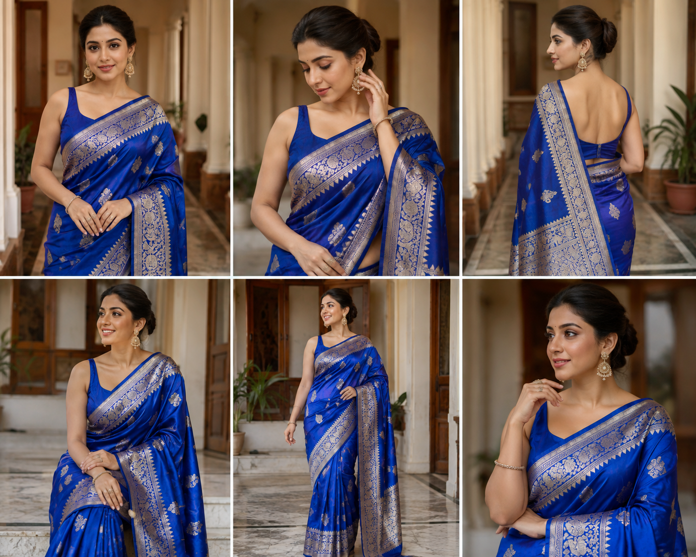 Royal Blue Resham Baluchuri — A Timeless Symphony of Silk & Elegance