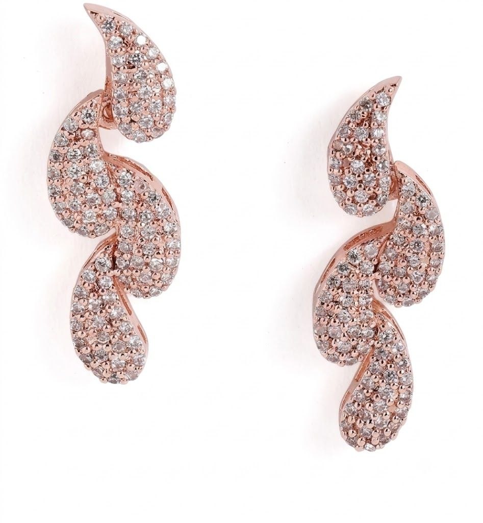 The Rose Serpentine: Rose Gold & Crystal Leaf Necklace Set